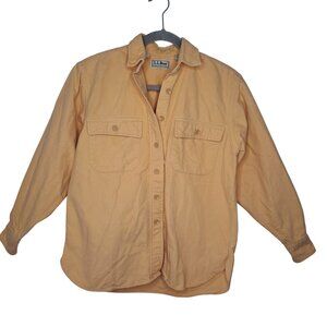 Vintage L.L.Bean Tan Yellow Chamois Cloth Button-Up Shirt SIze 6